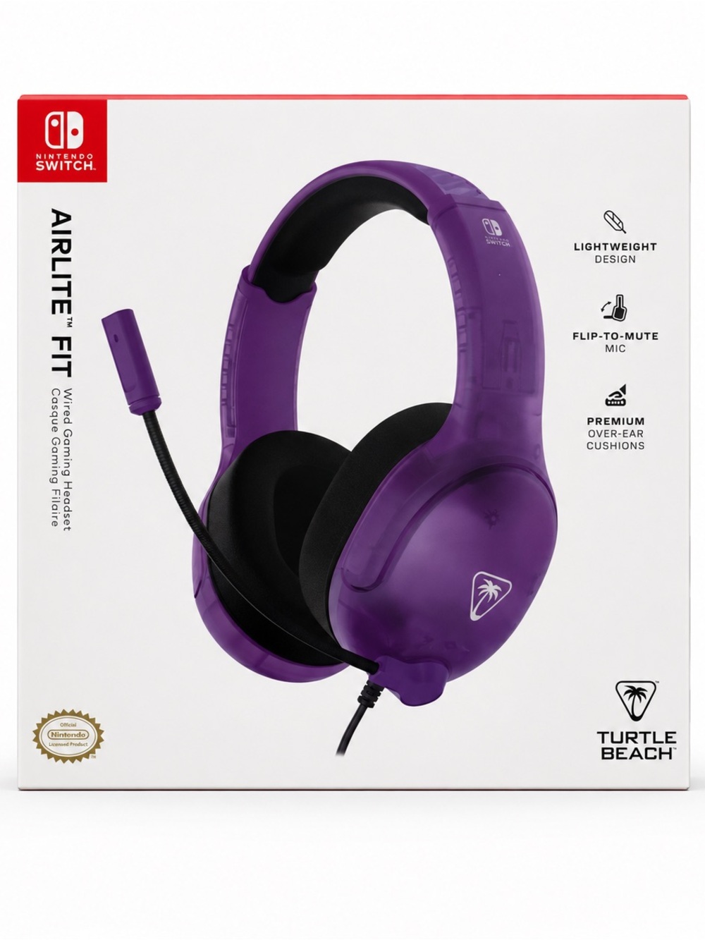 Turtle Beach Airlite Fit Nintendo Switch Wired Headset Ghost Purple NIB